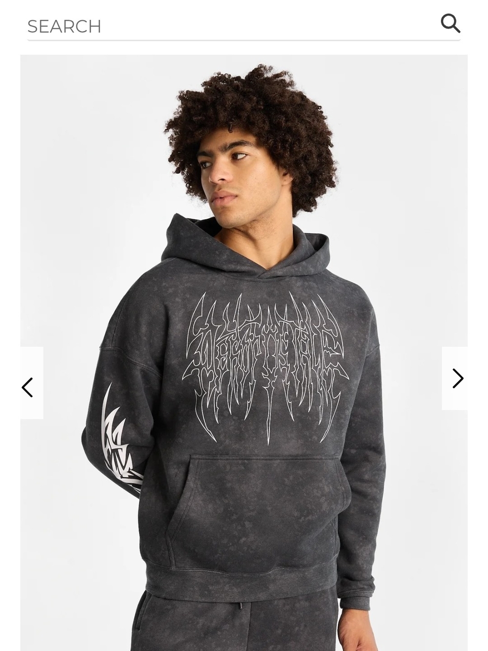 Black Graphic Distressed Hoodie Sweatshirt